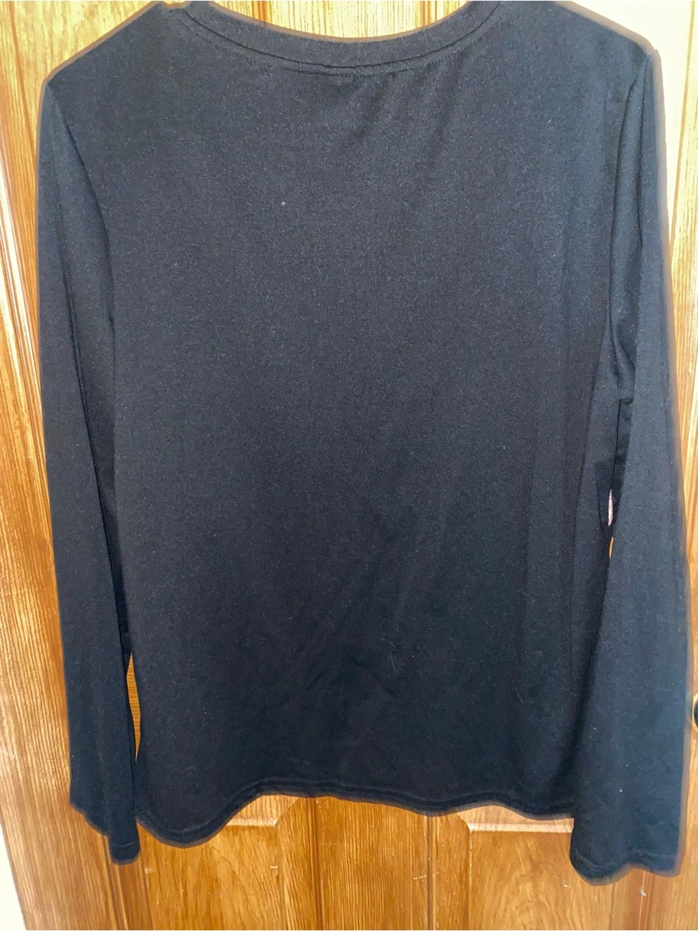 Women Black Leopard Print Crew Neck T-shirt Casual Long Sleeve NEW SZ L - Picture 6 of 6
